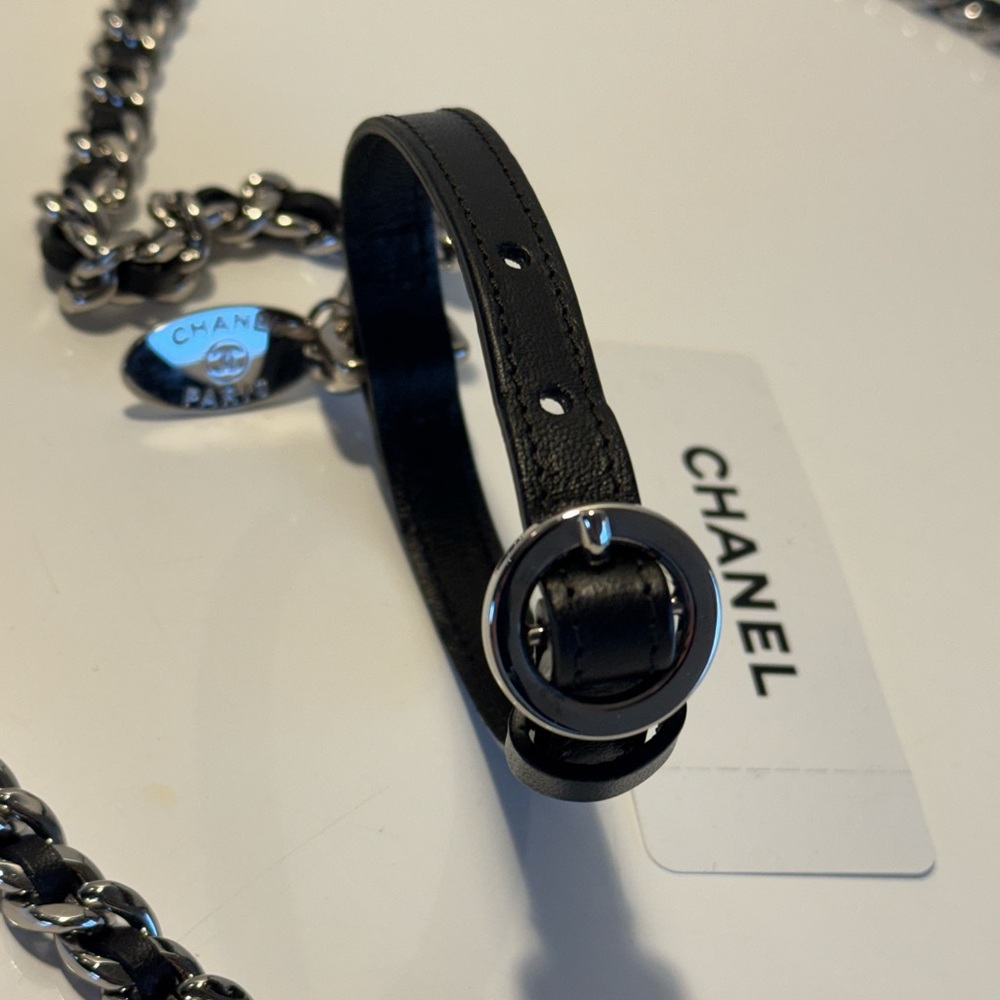Chanel Silver and Black Dog Leash - Picture 3 of 11